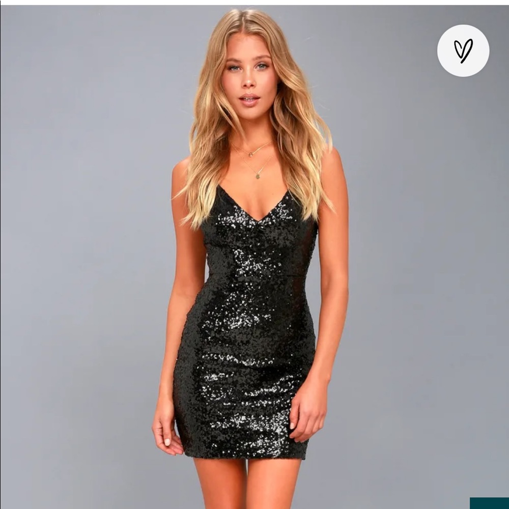LuLu’s Champagne Showers Black Dress
